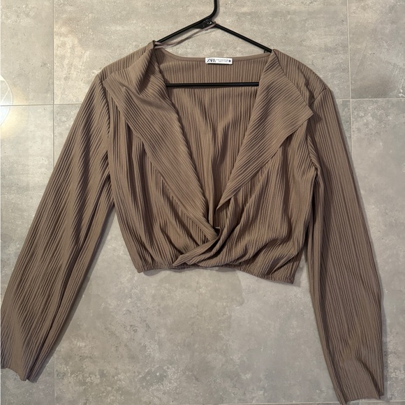 Zara Plisse Crop Top | M - Picture 2 of 6